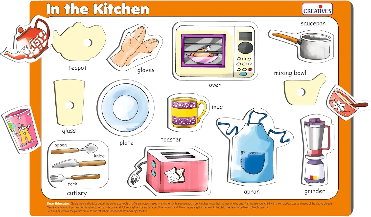وسایل کمک آموزشی خلاقانه P. Ltd. بازی و یادگیری 2 در 1 - در آشپزخانه و در اتاق خواب