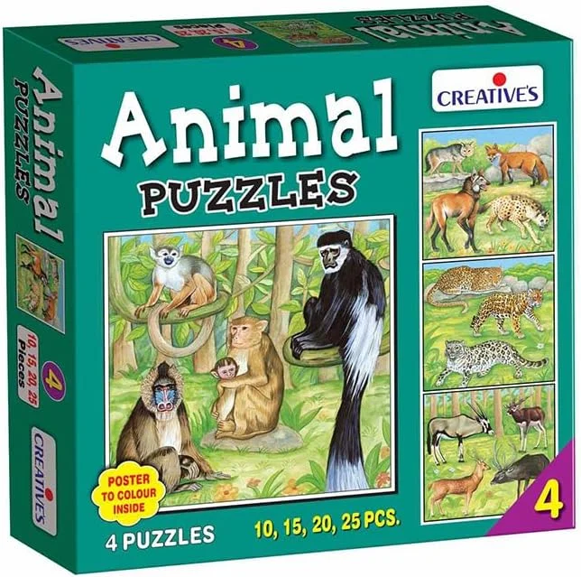 مجموعه پازل حیوانات خلاقانه قسمت 4 و 5 | مجموعه پازل اره مویی آموزشی پیش دبستانی برای کودکان 4+ سال | 8 پازل با تم حیوانات | تقویت مهارت های حل مسئله، تشخیص و حرکات ظریف