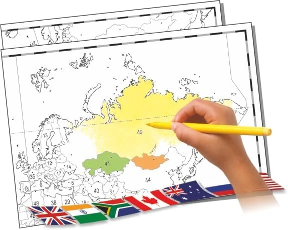 پازل نقشه جهان Creative’s – پازل زمینی 60 تکه برای کودکان - اسباب بازی های آموزشی با نقشه های تمرینی و پوستر - بازی پازل جغرافیا مونته سوری و STEM - اسباب بازی آموزشی برای کودکان 7+ سال دختر و پسر