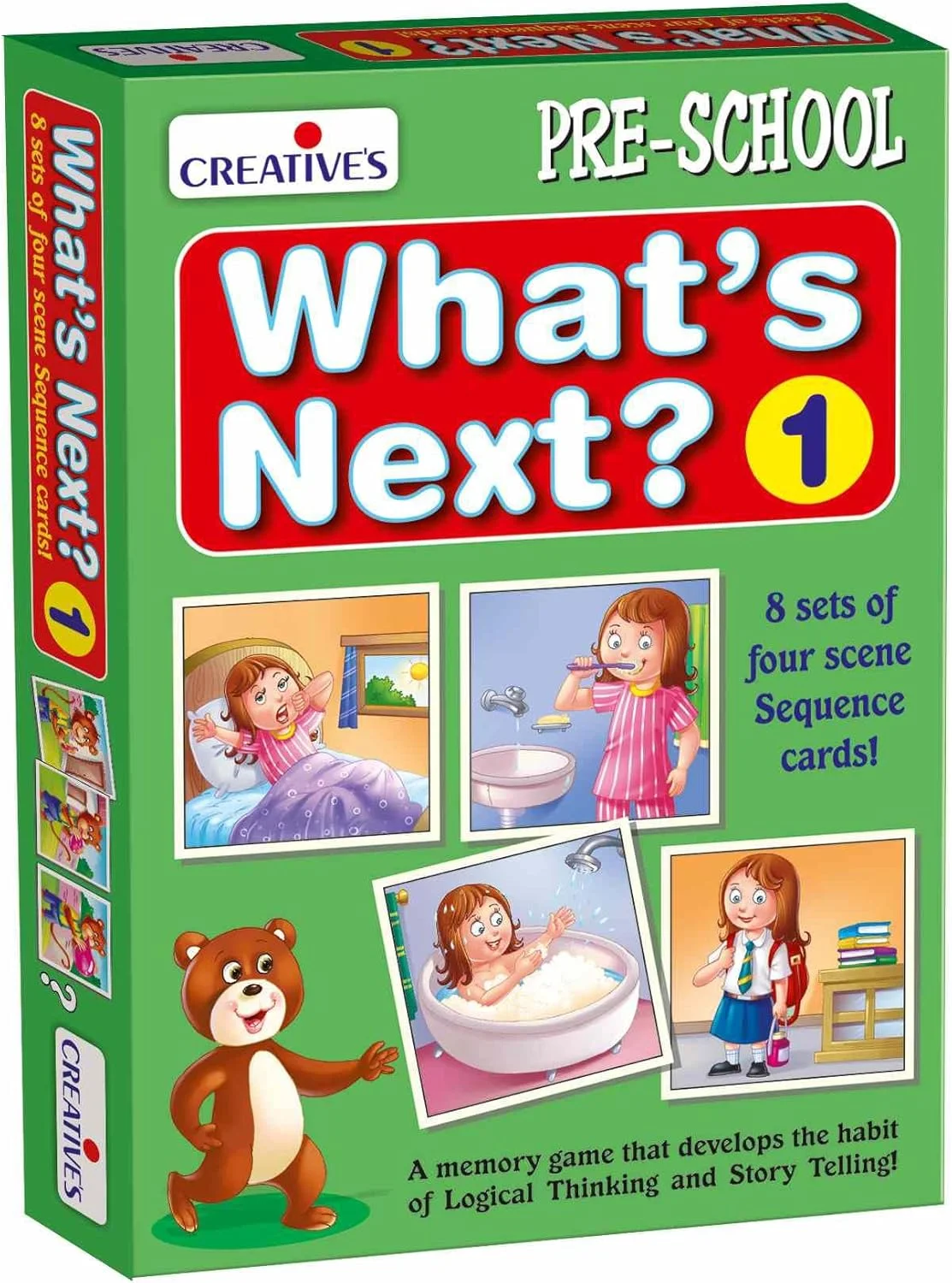 مجموعه بازی آموزشی «بعدش چی میشه؟ ۱» و «قصه گویی ۱» | بازی های آموزشی پیش دبستانی برای کودکان | تقویت مهارت های ترتیب دهی، تفکر منطقی، خواندن تصویر و قصه گویی | اسباب بازی های آموزشی برای سنین ۳ سال به بالا