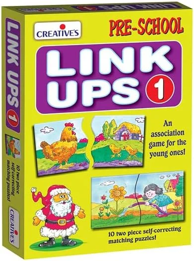 پازل های آموزشی پیش دبستانی Creative’s Link Ups 1 و Link Ups 2 | بازی های پازلی برای کودکان | تقویت مهارت های ارتباط، تطبیق و تشخیص | اسباب بازی های آموزشی مونته سوری برای یادگیری اولیه در خانه و کلاس درس مناسب برای سنین 2 سال به بالا