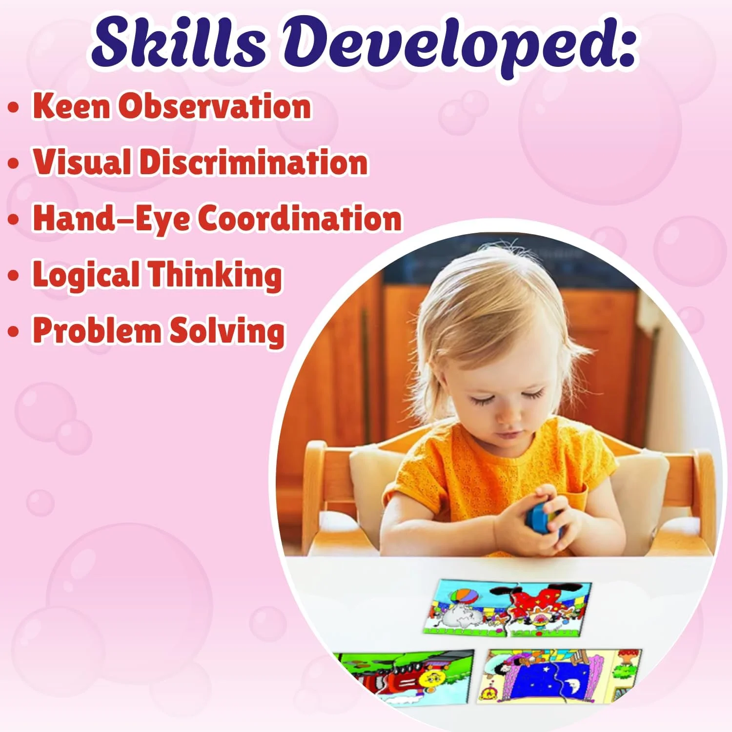 پازل های آموزشی پیش دبستانی Creative’s Link Ups 1 و Link Ups 2 | بازی های پازلی برای کودکان | تقویت مهارت های ارتباط، تطبیق و تشخیص | اسباب بازی های آموزشی مونته سوری برای یادگیری اولیه در خانه و کلاس درس مناسب برای سنین 2 سال به بالا