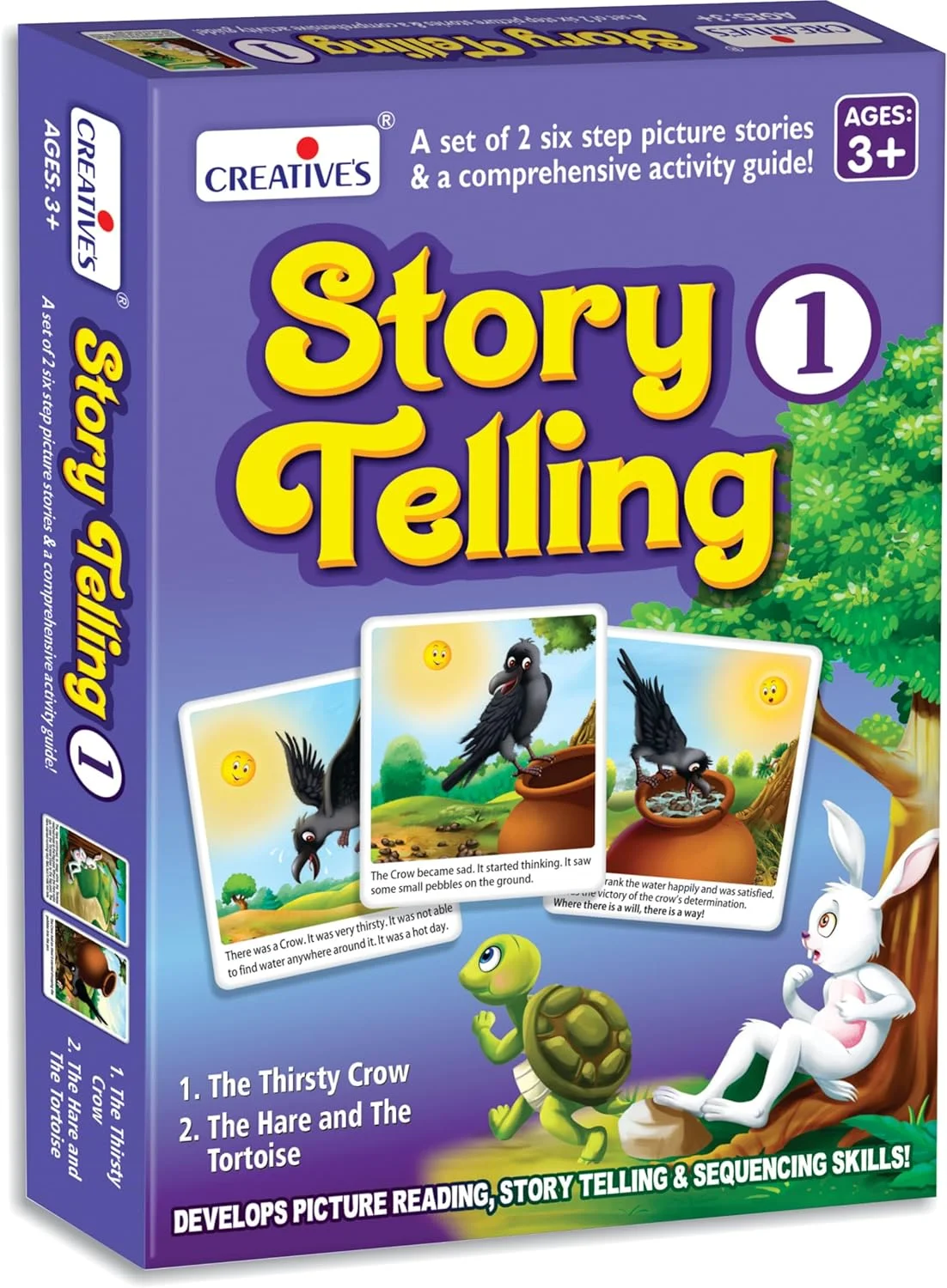 مجموعه کارت های آموزشی داستان گویی 1 و داستان گویی 2 | اسباب بازی های آموزشی پیش دبستانی برای کودکان 3 سال به بالا | خواندن تصاویر، داستان گویی و مهارت های ترتیب دهی | بازی آموزشی خانگی