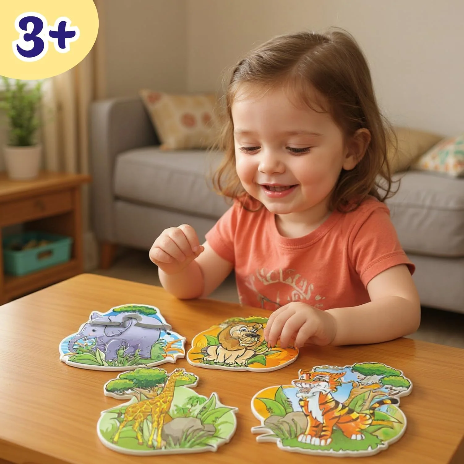 مجموعه پازل های اولیه ۱۳ عددی Creative – شامل حیوانات، میوه ها، گل ها، وسایل نقلیه و موارد دیگر – بازی های تطبیقی سرگرم کننده - پازل های آموزشی برای کودکان ۳ سال به بالا