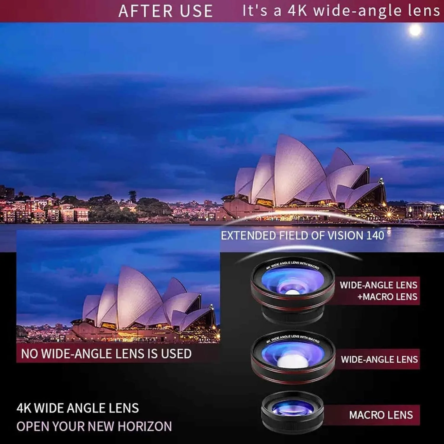 لنز زاویه باز 0.45X HD 4K + لنز ماکرو 15X برای آیفون و سامسونگ - به همراه مینی رینگ لایت سلفی، گیره سریع، بند رهاسازی، پارچه تمیز کننده و کیف مسافرتی، کیت لنز دوربین جهانی تلفن همراه برای عکاسی لنز زاویه باز 0.45X HD 4K + لنز ماکرو 15X برای آیفون و سامسونگ - به همراه مینی رینگ لایت سلفی، گیره سریع، بند رهاسازی، پارچه تمیز کننده و کیف مسافرتی، کیت لنز دوربین جهانی تلفن همراه برای عکاسی