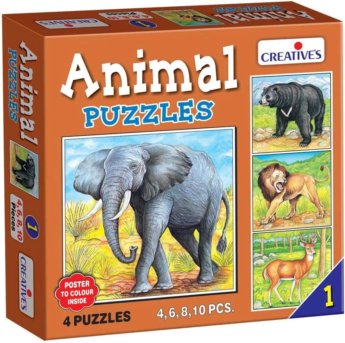 پازل آموزشی اعداد و حیوانات شماره 1 (10 تکه)