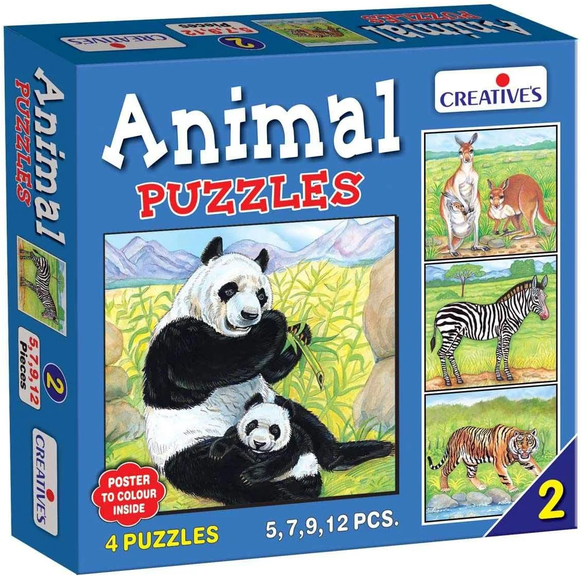 پازل آموزشی اعداد و حیوانات شماره ۲ (۱۲ تکه)