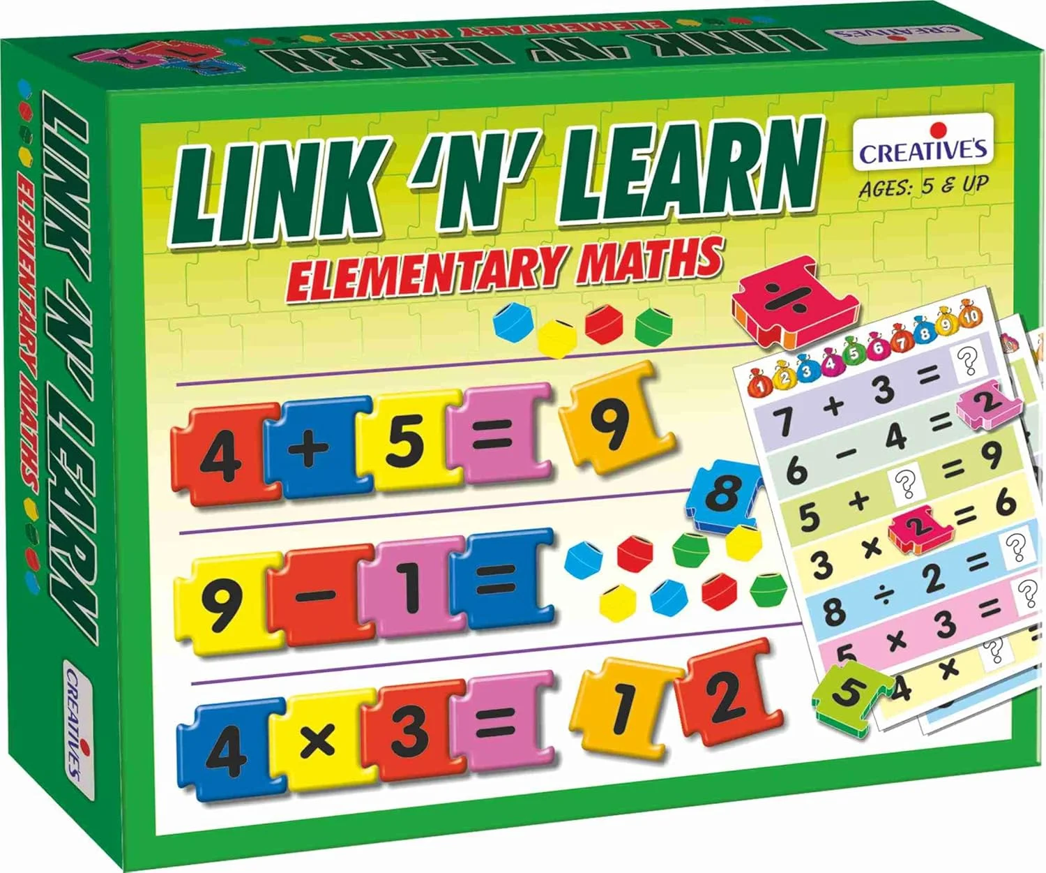 لینک 'N' لرن خلاقانه | ریاضیات ابتدایی | آموزش جمع، تفریق و ترتیب | بازی های آموزشی | اسباب بازی های آموزشی برای پسران و دختران | 5 سال به بالا