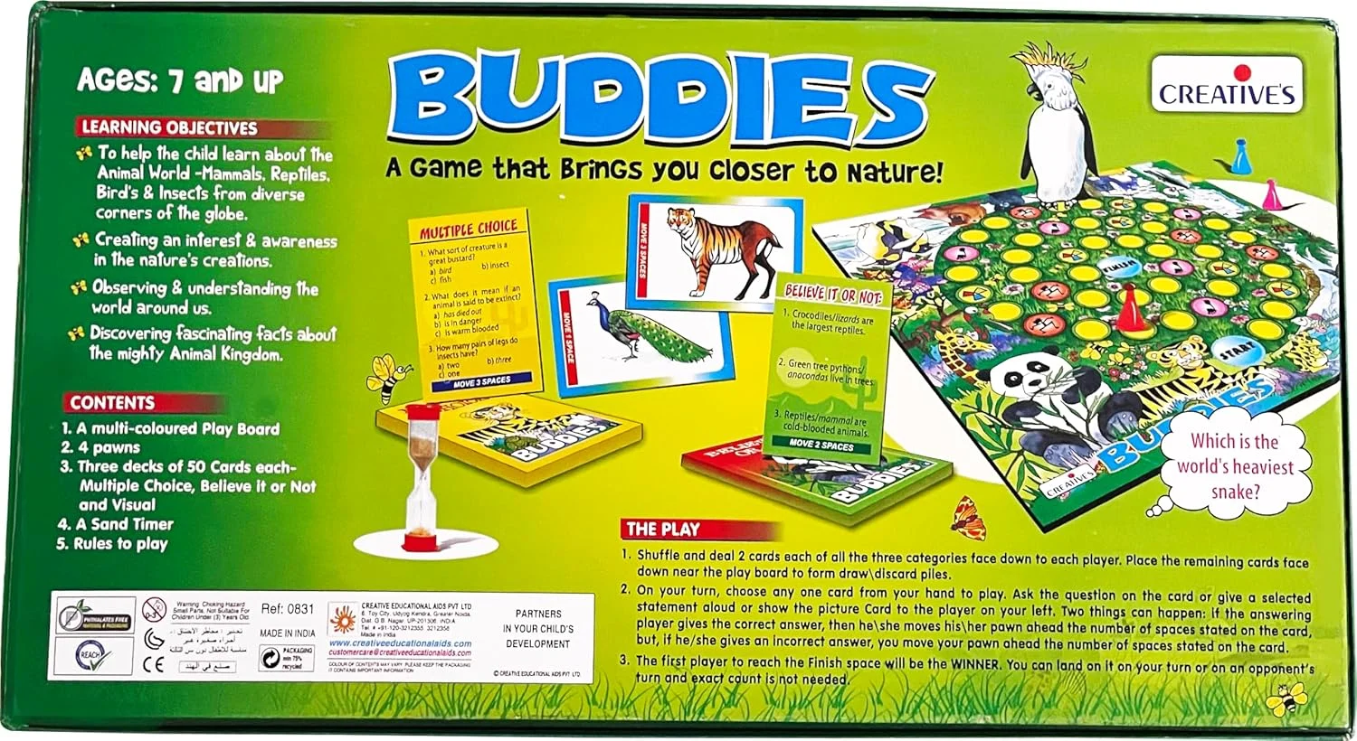 رفقای خلاق | آموزشی | بازی های تخته ای | بازی های تخته ای طبیعت | بازی های تخته ای آموزشی | بازی تخته ای خانوادگی | بازی تخته ای حیوانات، طبیعت و زیستگاه ها | برای سنین 7 سال به بالا