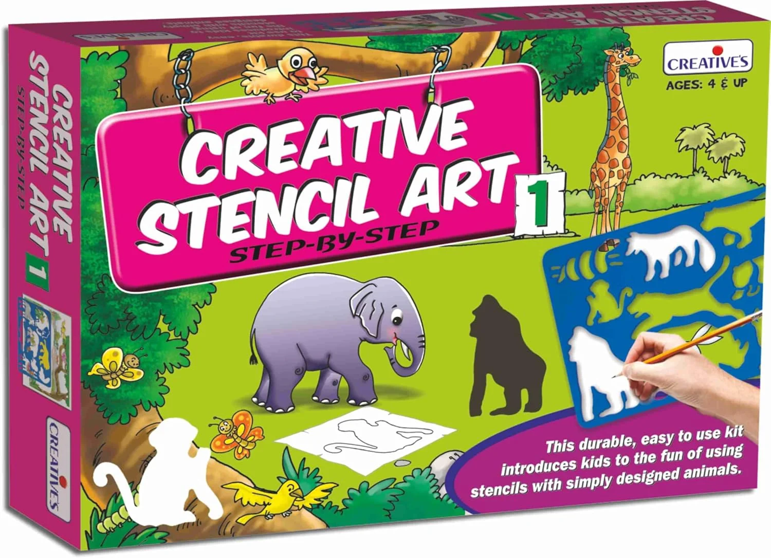 مجموعه طراحی با شابلون حیوانات برای کودکان | کیت آموزشی نقاشی حیوانات پیش دبستانی | شابلون های حیوانات ساخته شده از پلاستیک غیر سمی | مناسب برای کودکان 4 سال به بالا