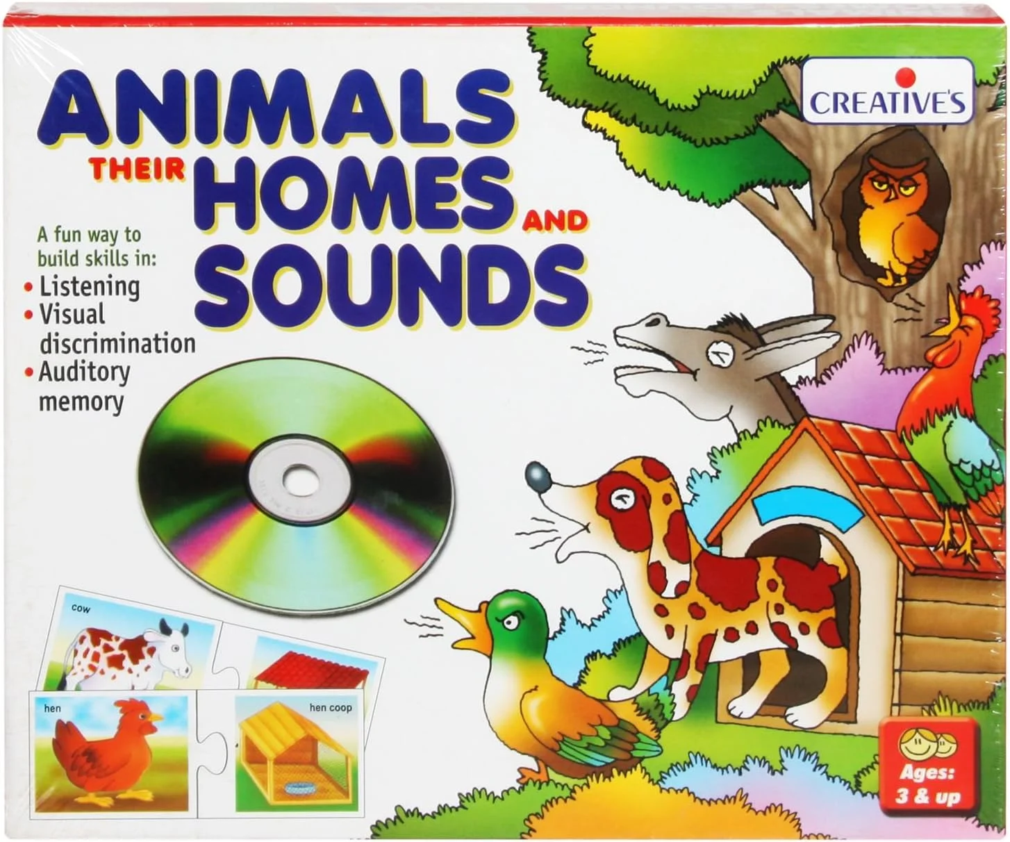 وسایل کمک آموزشی حیوانات، خانه ها و صداها (CD)، چند رنگ