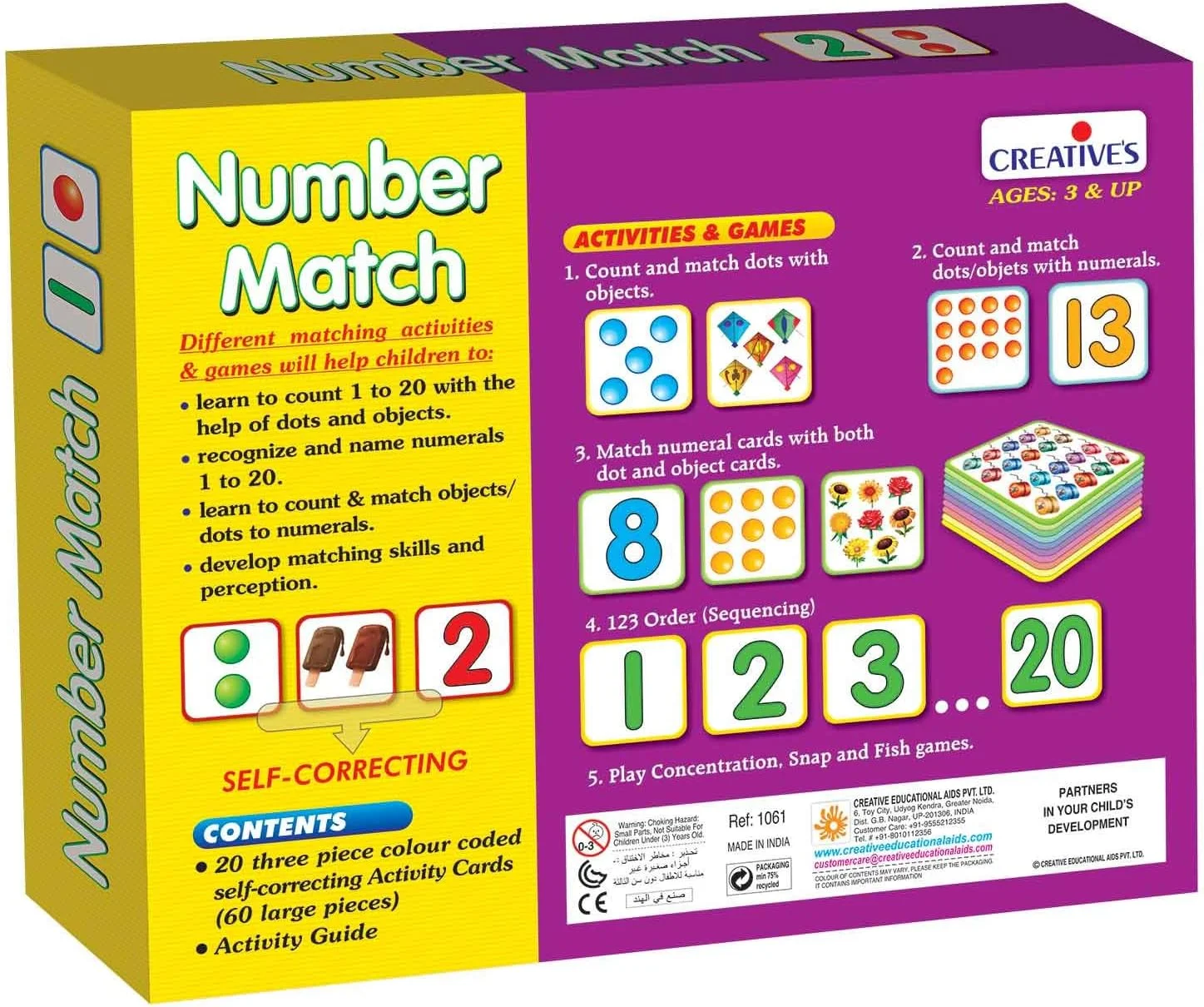 وسایل کمک آموزشی خلاقانه آموزشی P. Ltd. 1061 تطبیق اعداد