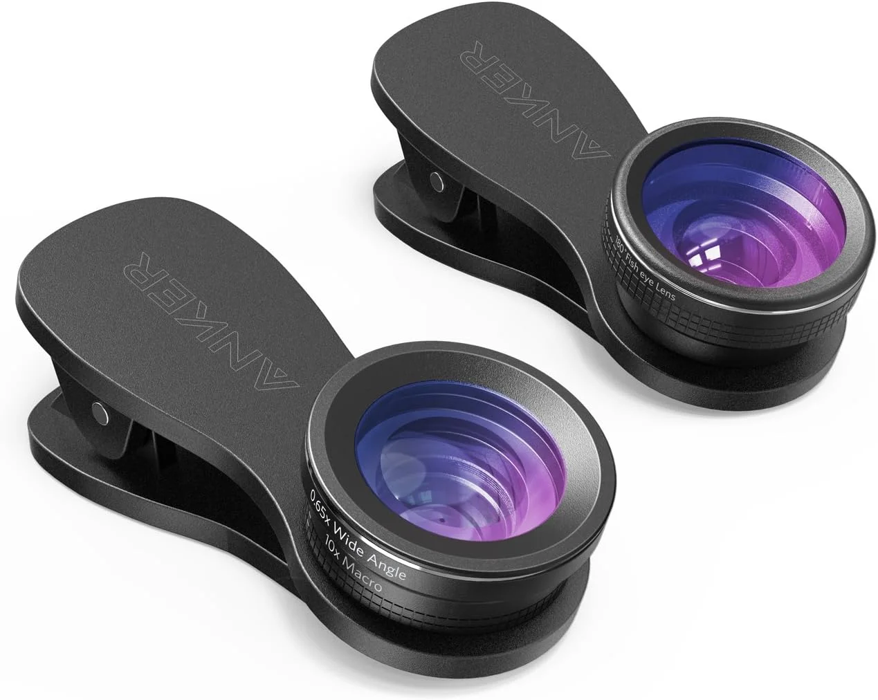 کیت لنز دوربین گوشی انکر - چشم ماهی 180 درجه، زاویه دید عریض 0.65x، ماکرو 10x برای آیفون 7/6s/6s پلاس، سامسونگ S7/S6/edge، ال جی، موتو، اچ تی سی، سونی و غیره (سازگار با گوشی های دارای دوربین دوگانه نیست)