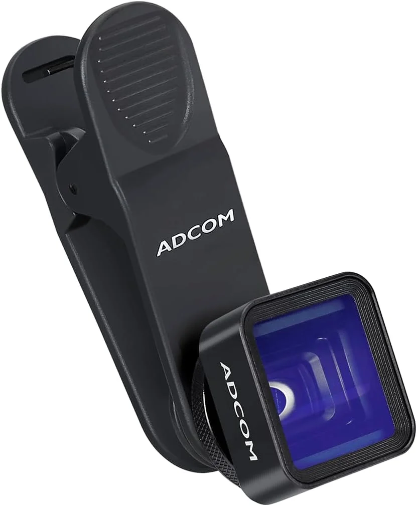 لنز آنامورفیک 1.33x دوربین گوشی موبایل Adcom - سازگار با تمام گوشی های هوشمند آیفون و اندروید (مشکی)