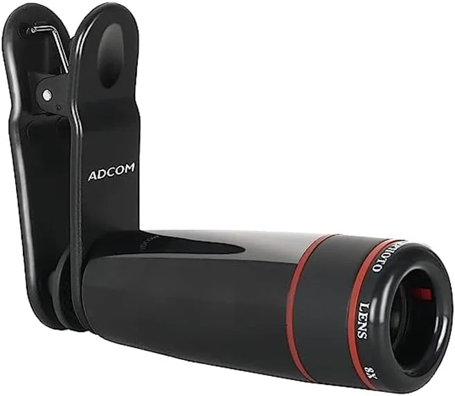 لنز تله فوتو 8X دوربین موبایل Adcom - سازگار با تمام گوشی های هوشمند آیفون و اندروید (مشکی) لنز تله فوتو 8X دوربین موبایل Adcom - سازگار با تمام گوشی های هوشمند آیفون و اندروید (مشکی)