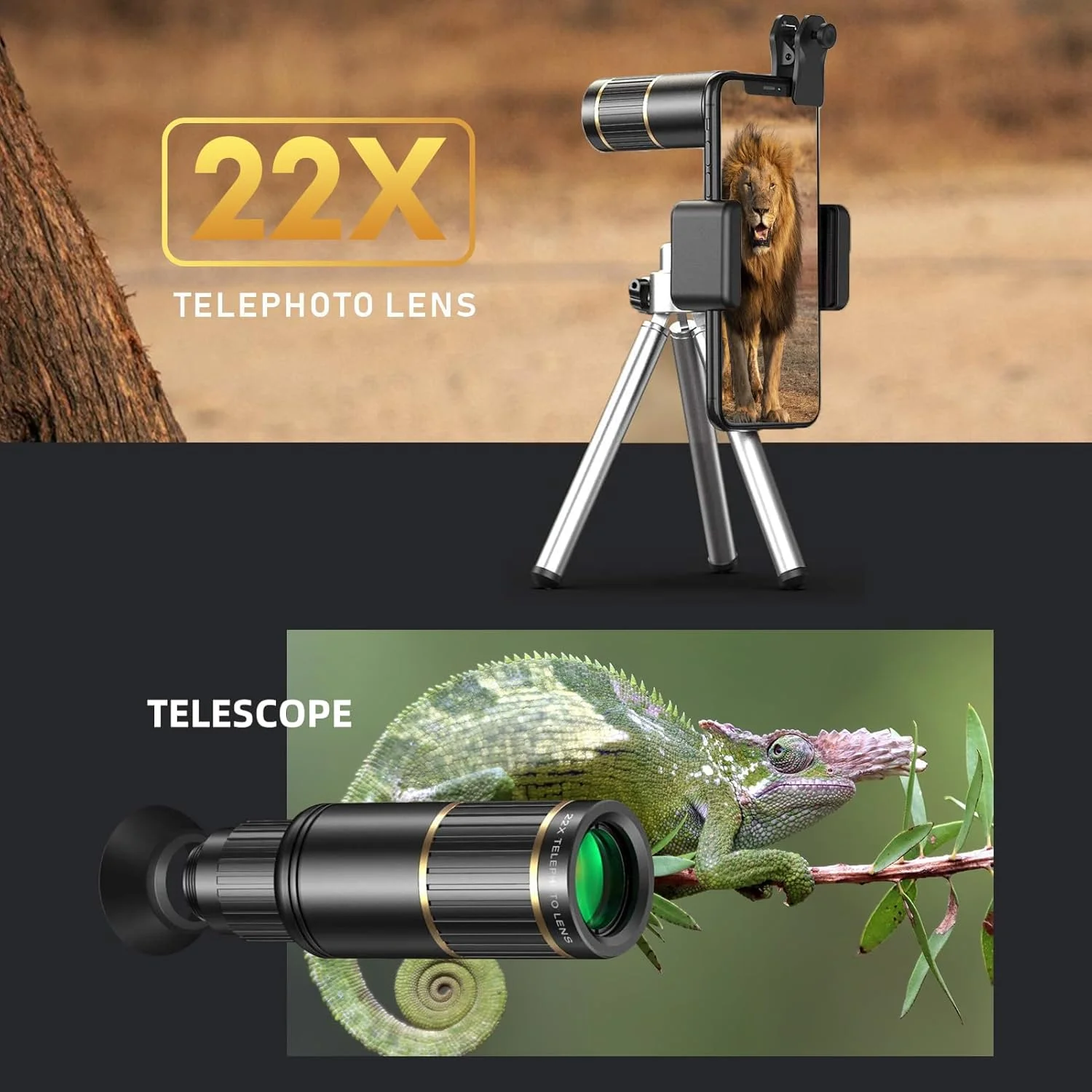 کیت لنز دوربین گوشی 4 در 1 Andoer شامل لنز تله فوتو 22X، فیش آی 205 درجه، زاویه باز 4K 0.67X، لنزهای ماکرو 25X، مشکی کیت لنز دوربین گوشی 4 در 1 Andoer شامل لنز تله فوتو 22X، فیش آی 205 درجه، زاویه باز 4K 0.67X، لنزهای ماکرو 25X، مشکی