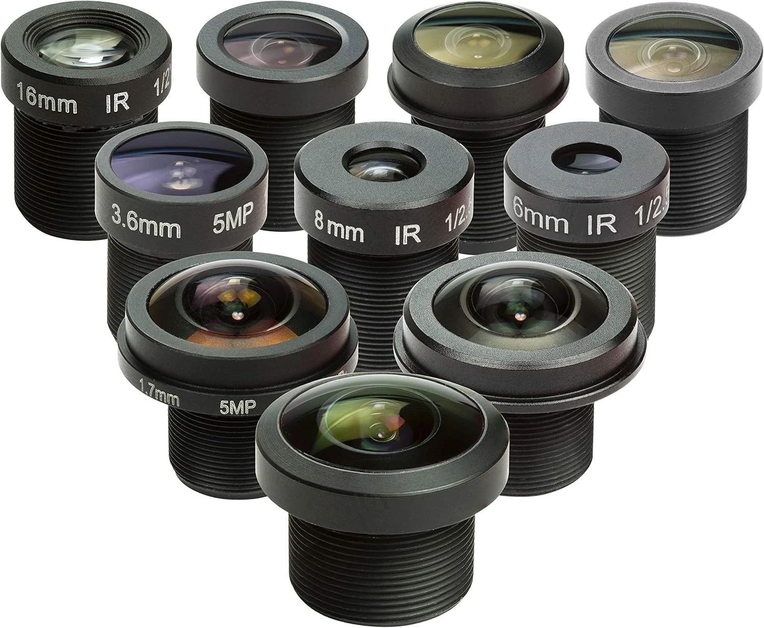 مجموعه لنز Arducam M12، لنز برای دوربین رزبری پای (1/4) و آردوینو، تله فوتو، ماکرو، زاویه باز، لنز چشم ماهی (10-200) با نگهدارنده لنز M12 و پارچه تمیز کننده، اپتیکال همه کاره