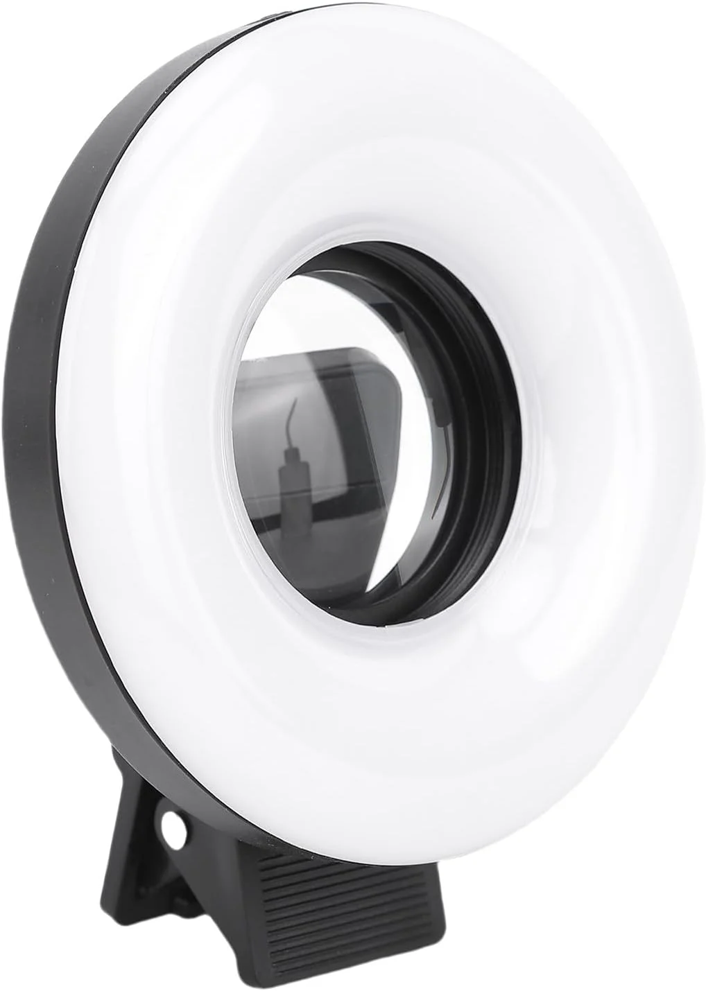 لنز ماکرو 15X Bewinner با نور حلقه ای گیره دار کوچک، نور حلقه ای LED، 30 دقیقه حداکثر روشنایی، 3000K-6500K مناسب برای عکاسی با تلفن هوشمند، ولاگ، عکس های کلوزآپ و ضبط ویدیو