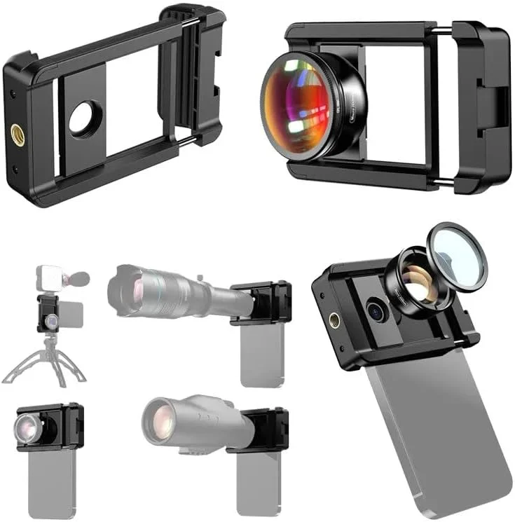 کیت لنز ماکرو 10X برای دوربین گوشی + فیلتر CPL، گیره نگهدارنده گوشی با رزوه 17 میلیمتری و مانت کفشک سرد برای تلفن هوشمند (فقط گیره) کیت لنز ماکرو 10X برای دوربین گوشی + فیلتر CPL، گیره نگهدارنده گوشی با رزوه 17 میلیمتری و مانت کفشک سرد برای تلفن هوشمند (فقط گیره)