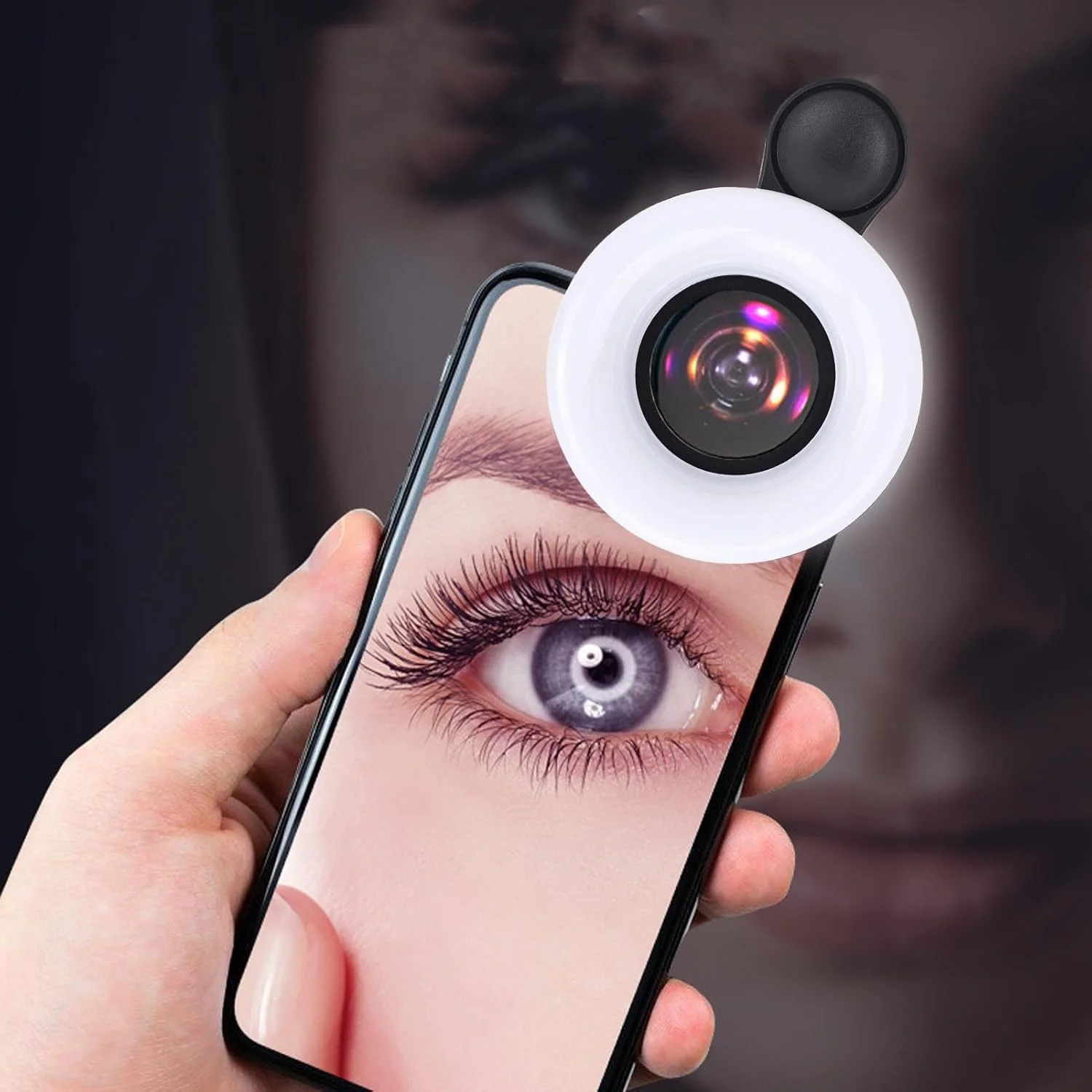لنز ماکرو 15X Bewinner با نور حلقه ای گیره دار کوچک، نور حلقه ای LED، 30 دقیقه حداکثر روشنایی، 5 سطح روشنایی قابل تنظیم، لنز با کیفیت بالا برای تلفن، تبلت، بلاگر زیبایی لنز ماکرو 15X Bewinner با نور حلقه ای گیره دار کوچک، نور حلقه ای LED، 30 دقیقه حداکثر روشنایی، 5 سطح روشنایی قابل تنظیم، لنز با کیفیت بالا برای تلفن، تبلت، بلاگر زیبایی