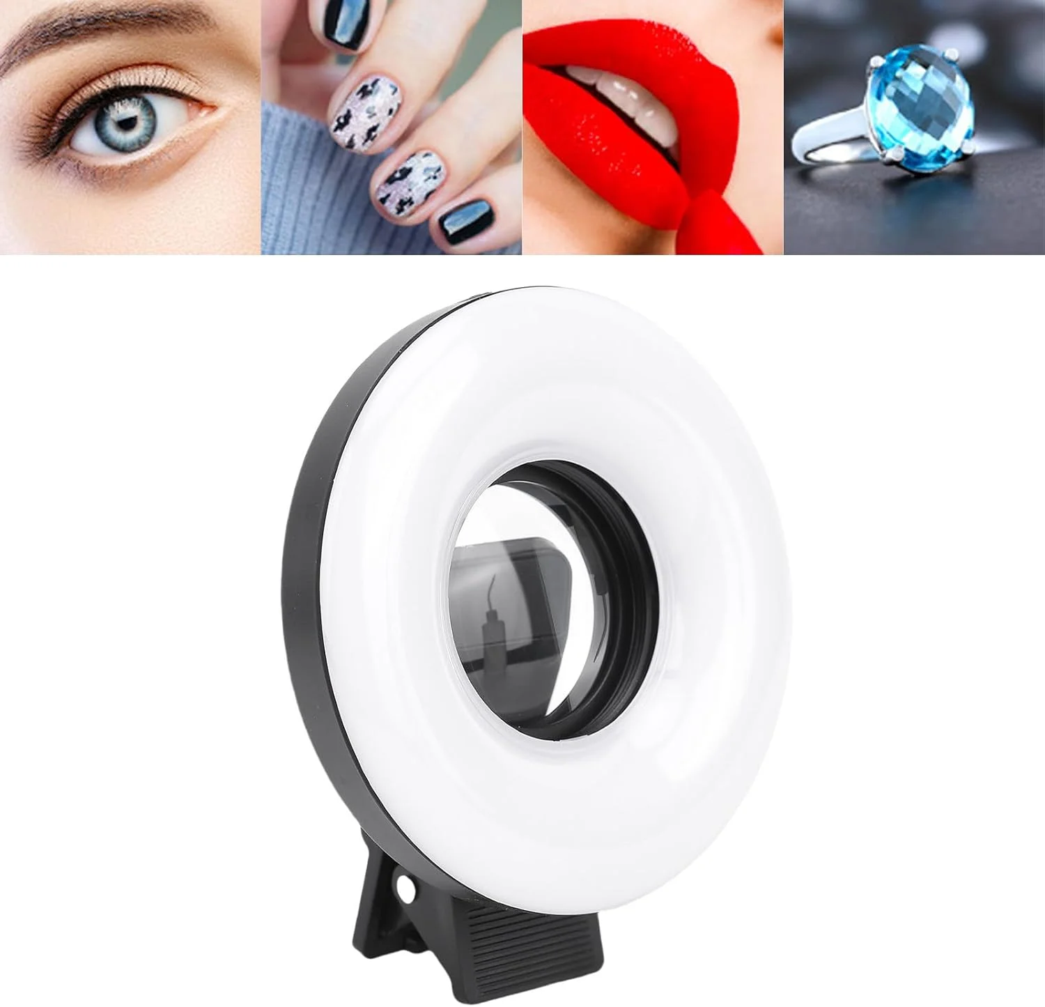 لنز ماکرو 15X Bewinner با نور حلقه ای گیره دار کوچک، نور حلقه ای LED، 30 دقیقه حداکثر روشنایی، 3000K-6500K مناسب برای عکاسی با تلفن هوشمند، ولاگ، عکس های کلوزآپ و ضبط ویدیو لنز ماکرو 15X Bewinner با نور حلقه ای گیره دار کوچک، نور حلقه ای LED، 30 دقیقه حداکثر روشنایی، 3000K-6500K مناسب برای عکاسی با تلفن هوشمند، ولاگ، عکس های کلوزآپ و ضبط ویدیو