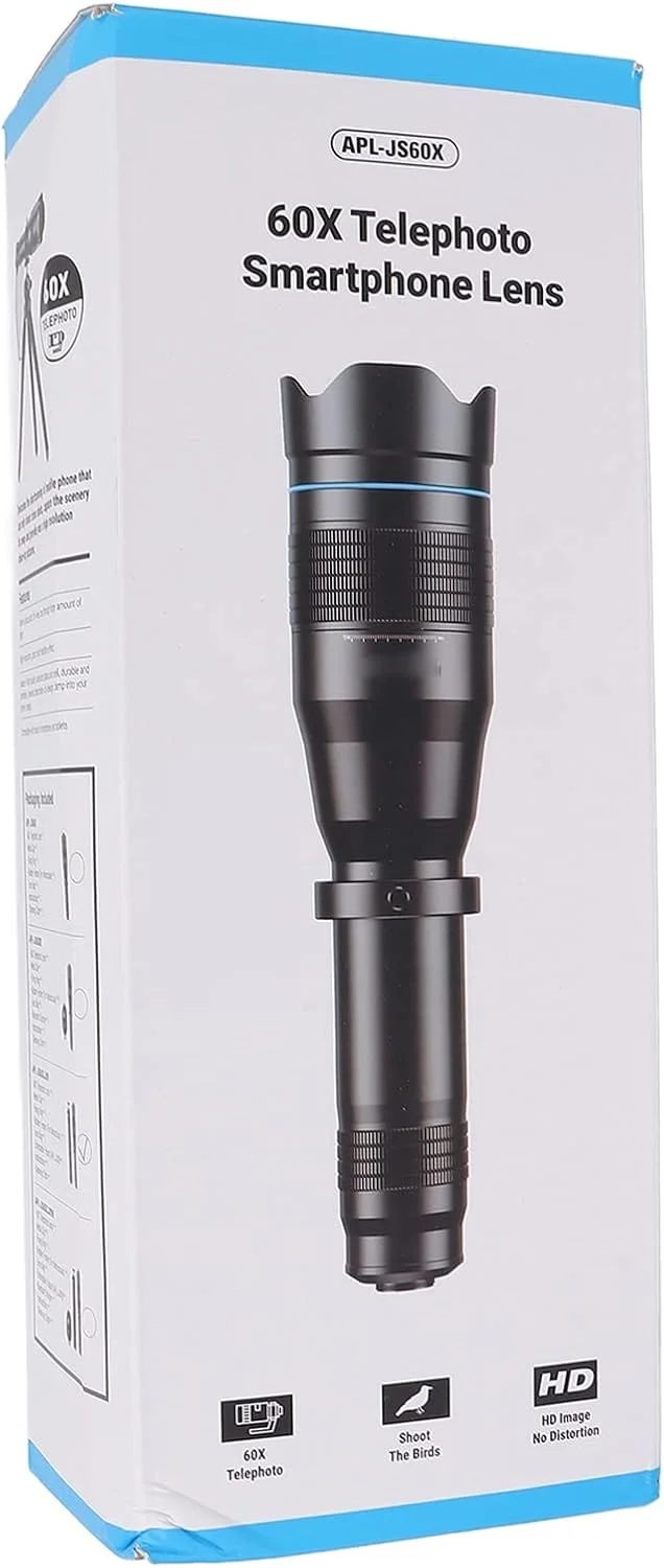 لنز تله فوتو دوربین تلفن همراه Bewinner مدل APL‑JS60XJJ09 با زوم خارجی 60 برابر، تمام فلزی به همراه سه پایه، مناسب برای اکثر تلفن های هوشمند