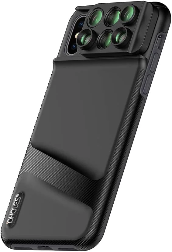 قاب گوشی موبایل با لنز دوگانه شامل لنزهای فیش آی و واید انگل به همراه قاب محافظ TPU