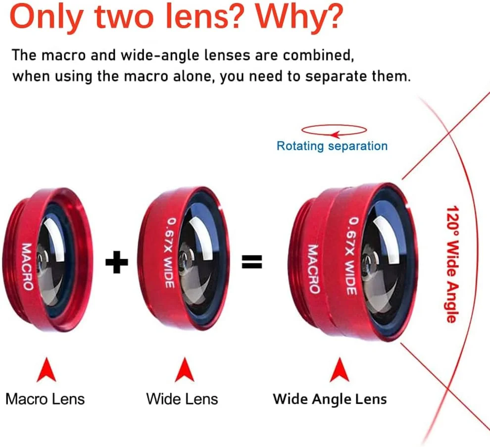 کیت لنز دوربین گوشی موبایل 3 در 1، لنزهای واید انگل، ماکرو و فیش آی یونیورسال برای گوشی های هوشمند آیفون، سامسونگ و اندروید - مشکی کیت لنز دوربین گوشی موبایل 3 در 1، لنزهای واید انگل، ماکرو و فیش آی یونیورسال برای گوشی های هوشمند آیفون، سامسونگ و اندروید - مشکی
