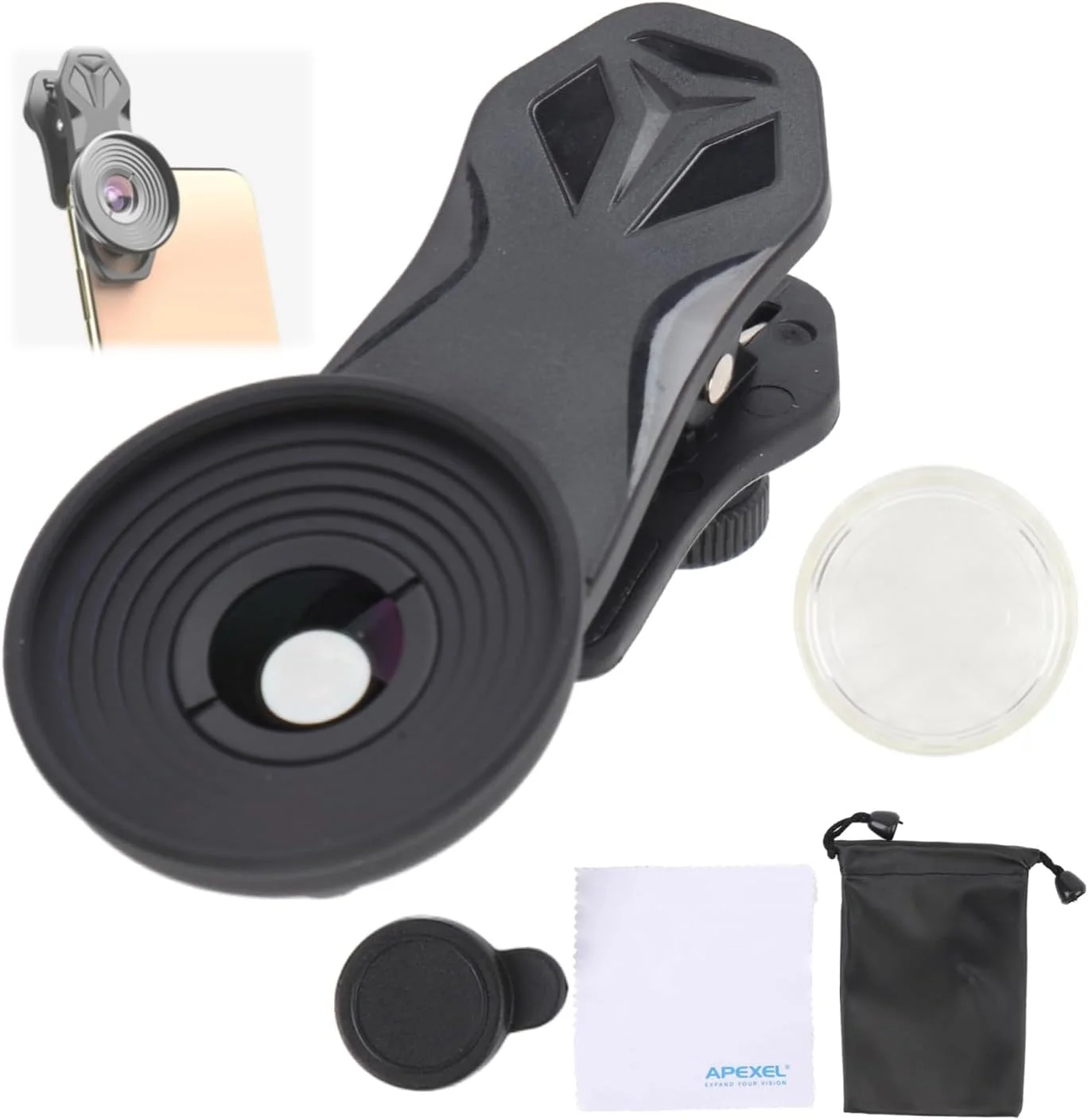 لنز دوربین گوشی، لنز ماکرو 10X، لنز عکاسی ماکرو HD، لنز گیره ای گوشی برای گوشی های هوشمند تک لنز و دو لنز