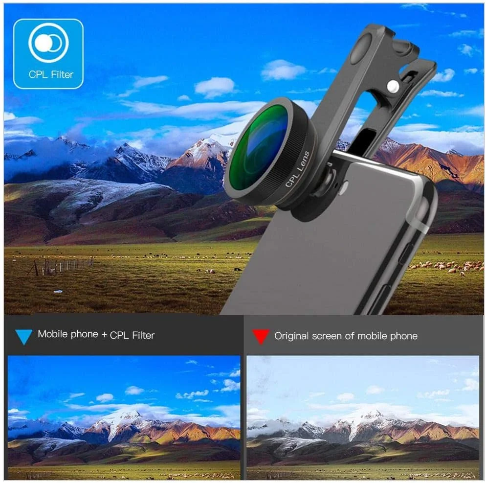 لنز دوربین گوشی، کیت لنز 6 در 1 قابل حمل شامل لنز چشم ماهی 210 درجه + لنز فیلتر ستاره + لنز زاویه باز 120 درجه + لنز تله فوتو زوم 2 برابر + لنز ماکرو 15 برابر + لنز CPL به همراه گیره برای تلفن همراه لنز دوربین گوشی، کیت لنز 6 در 1 قابل حمل شامل لنز چشم ماهی 210 درجه + لنز فیلتر ستاره + لنز زاویه باز 120 درجه + لنز تله فوتو زوم 2 برابر + لنز ماکرو 15 برابر + لنز CPL به همراه گیره برای تلفن همراه