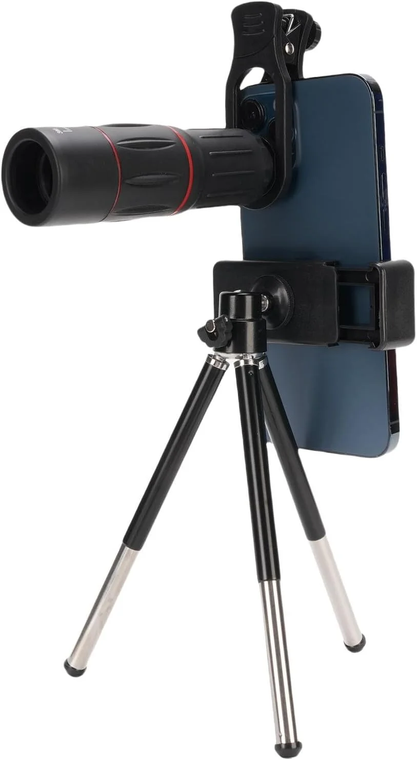 کیت لنز تلفن همراه Denash 28X، مجموعه گیره جهانی با لنزهای تله فوتو/واید/ماکرو/چشم ماهی و سه پایه برای تلفن های هوشمند