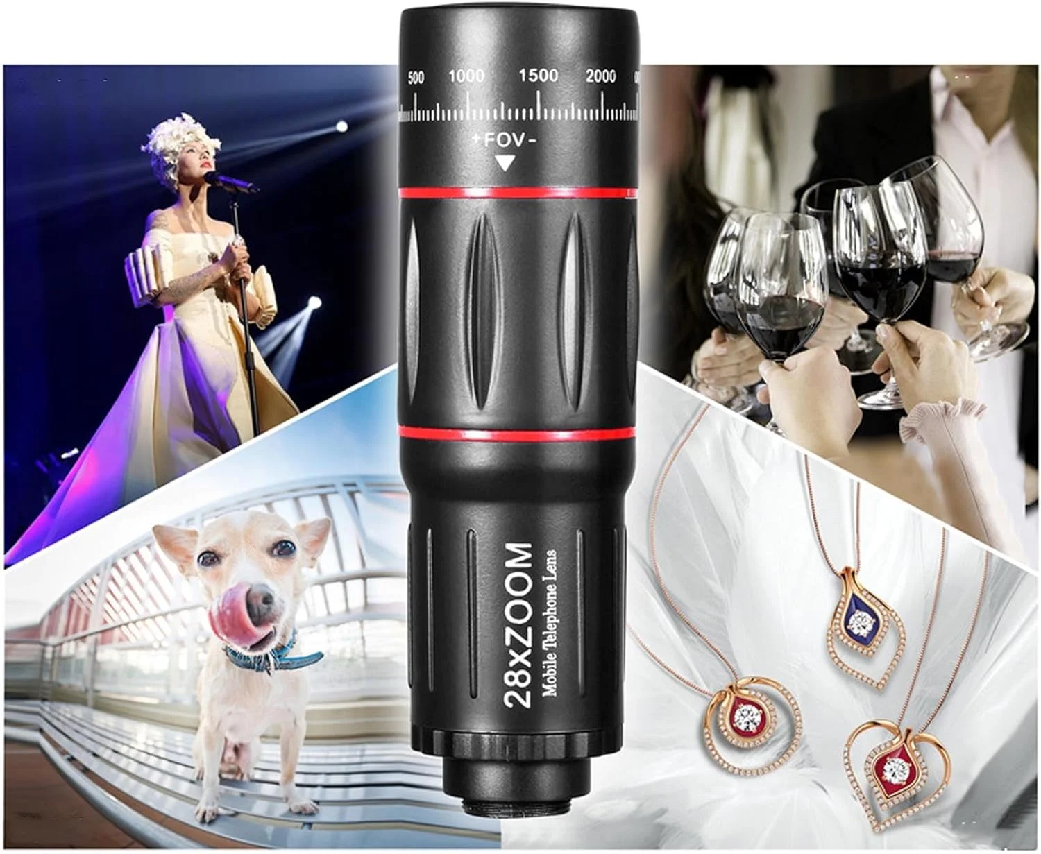 کیت لنز تلفن همراه Denash 28X، مجموعه گیره جهانی با لنزهای تله فوتو/واید/ماکرو/چشم ماهی و سه پایه برای تلفن های هوشمند کیت لنز تلفن همراه Denash 28X، مجموعه گیره جهانی با لنزهای تله فوتو/واید/ماکرو/چشم ماهی و سه پایه برای تلفن های هوشمند