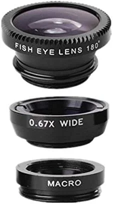 لنز دوربین تلفن همراه، لنز چشم ماهی 180 درجه + لنز ماکرو 25X + لنز زاویه باز 0.67X، لنز تلفن همراه HD حرفه ای 3 در 1 گیره ای برای آیفون 7/7 PLUS / 6، سامسونگ و سایر تلفن های هوشمند - مشکی لنز دوربین تلفن همراه، لنز چشم ماهی 180 درجه + لنز ماکرو 25X + لنز زاویه باز 0.67X، لنز تلفن همراه HD حرفه ای 3 در 1 گیره ای برای آیفون 7/7 PLUS / 6، سامسونگ و سایر تلفن های هوشمند - مشکی