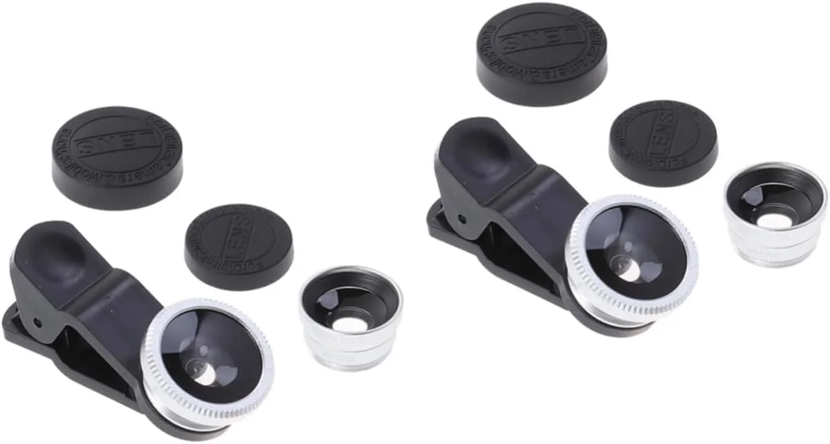 HEMOTON 2 عدد لنز دوربین تلفن همراه، لنز گوشی هوشمند 3 در 1، کیت لنز موبایل، ذره بین برای دوربین تلفن، لنز چشم ماهی برای لوازم جانبی دوربین