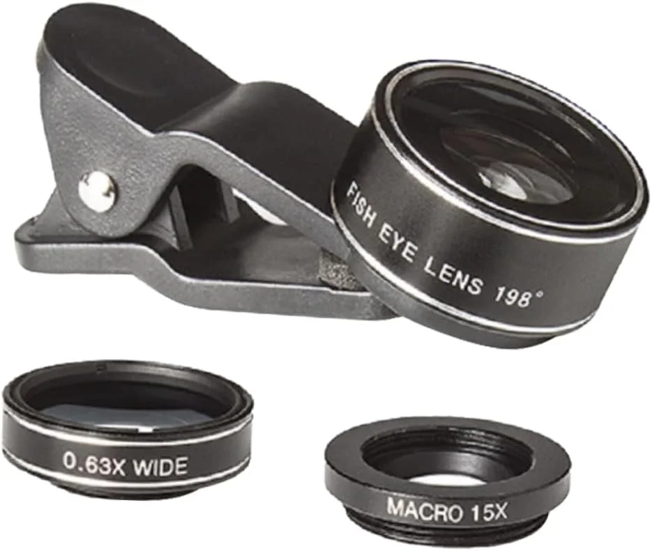 HEMOTON 3 در 1 لنز دوربین میکروفون کمربند تلفن همراه سازمان دهنده کابل مسافرتی کوچک آویز تلفن لنز چشم ماهی Kawaii سه در یک لنز زاویه راست USB b تلفن های هوشمند لنز تلفن هوشمند