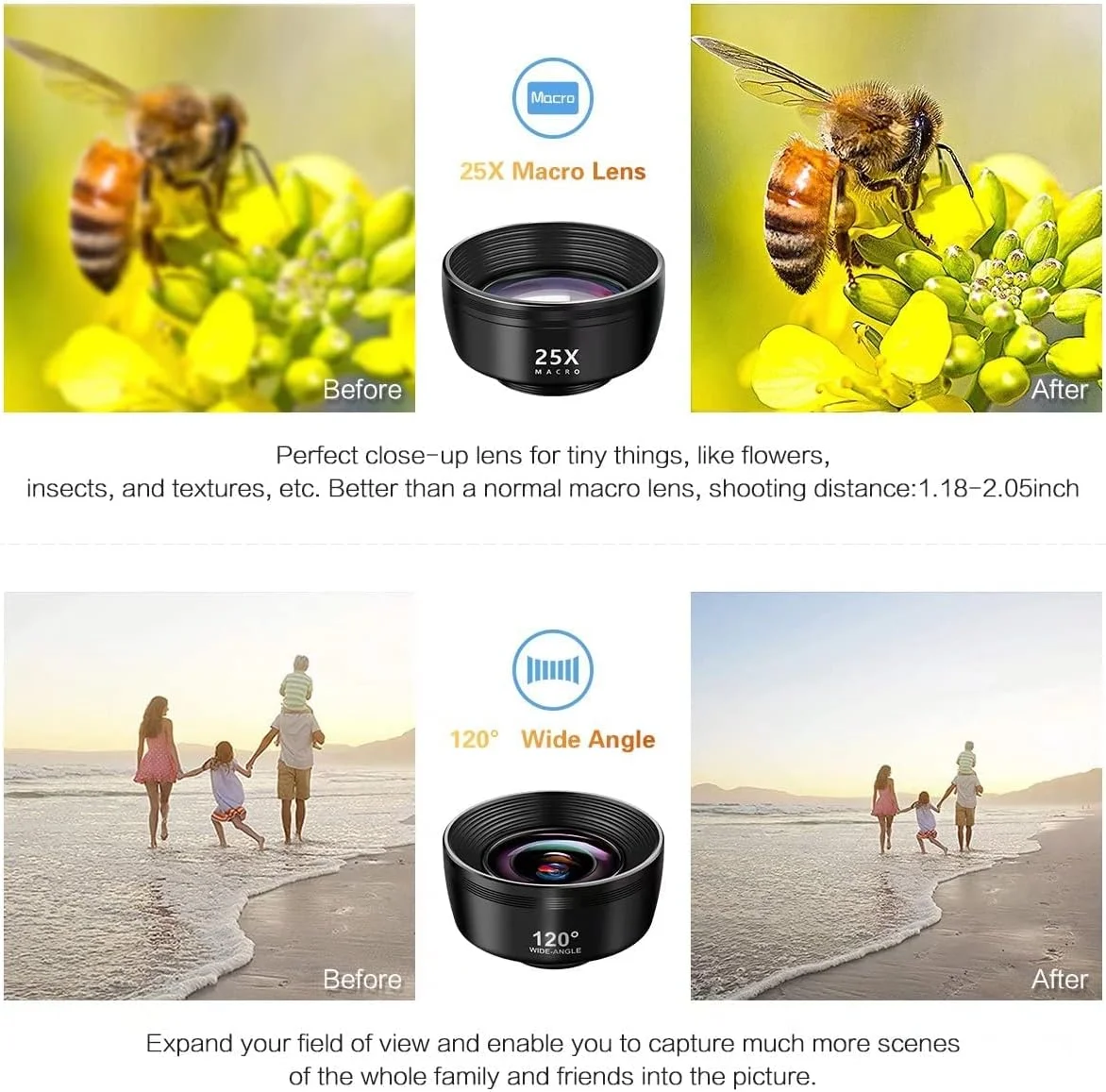 کیت لنز موبایل KASTWAVE، 7 در 1 - فیش آی، ماکرو، واید انگل، تله فوتو، CPL، کالیدوسکوپ، لنز استاربِرست برای آیفون، سامسونگ، گوشی های هوشمند اندروید کیت لنز موبایل KASTWAVE، 7 در 1 - فیش آی، ماکرو، واید انگل، تله فوتو، CPL، کالیدوسکوپ، لنز استاربِرست برای آیفون، سامسونگ، گوشی های هوشمند اندروید