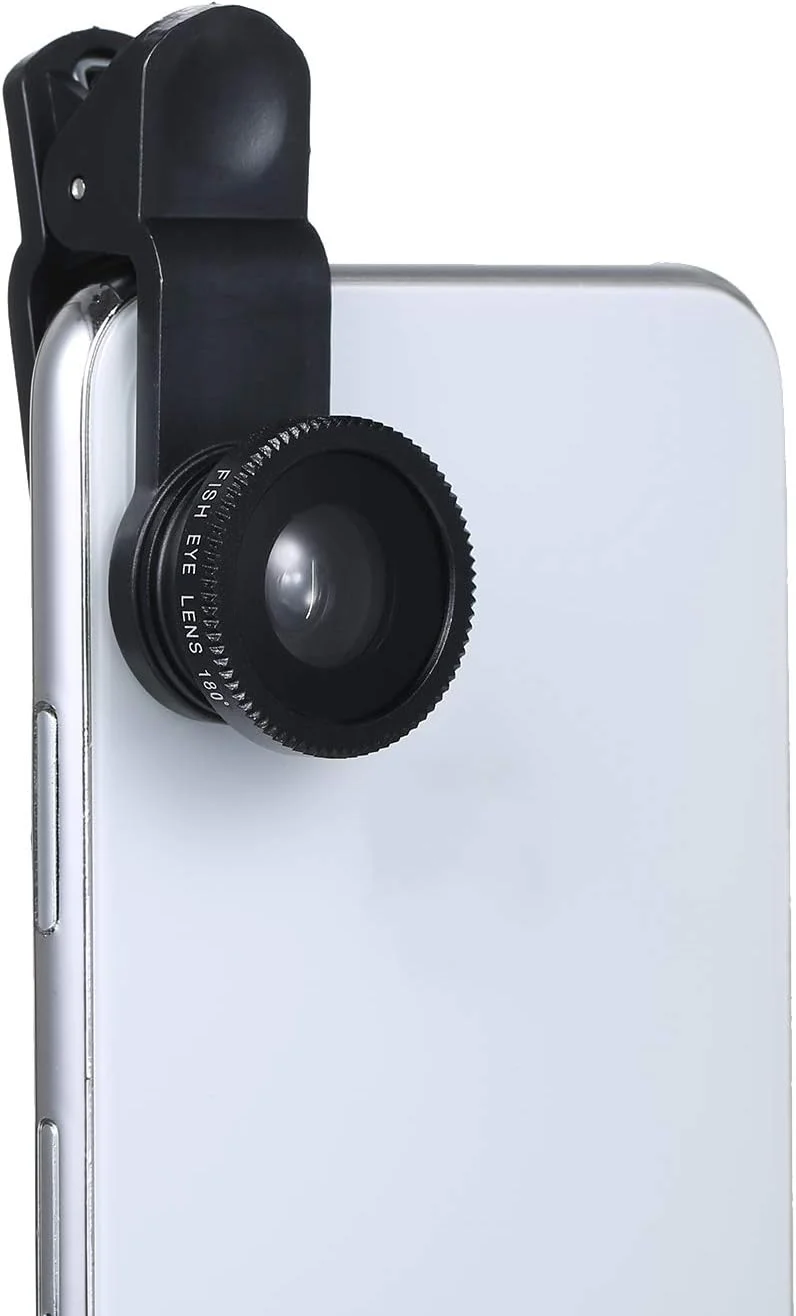 کیت لنز دوربین موبایل 3 در 1 HELEMIY، لنز کلیپسی موبایل شامل لنز فیش آی 180 درجه، لنز واید انگل 0.67X و لنز ماکرو به همراه گیره و کیف، سازگار با گوشی های اندروید و iOS کیت لنز دوربین موبایل 3 در 1 HELEMIY، لنز کلیپسی موبایل شامل لنز فیش آی 180 درجه، لنز واید انگل 0.67X و لنز ماکرو به همراه گیره و کیف، سازگار با گوشی های اندروید و iOS