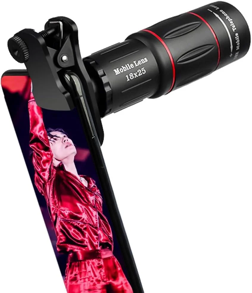 کیت لنز دوربین تلفن همراه Hi.FANCY، نسخه ارتقا یافته تله فوتو 18X زاویه باز برای اکثر تلفن های هوشمند، لنز دوربین تلفن همراه به همراه تلفن کیت لنز دوربین تلفن همراه Hi.FANCY، نسخه ارتقا یافته تله فوتو 18X زاویه باز برای اکثر تلفن های هوشمند، لنز دوربین تلفن همراه به همراه تلفن