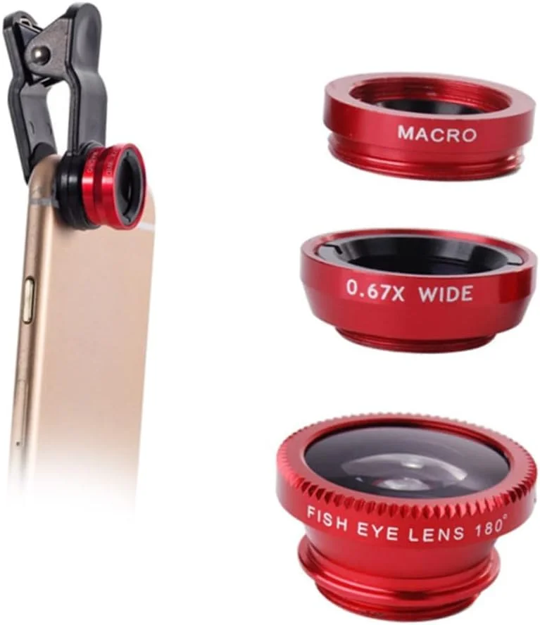 2 مجموعه لنز دوربین 3 در 1 لنز جهانی تلفن همراه لنز ماکرو لنز تله فوتو برای تلفن هوشمند