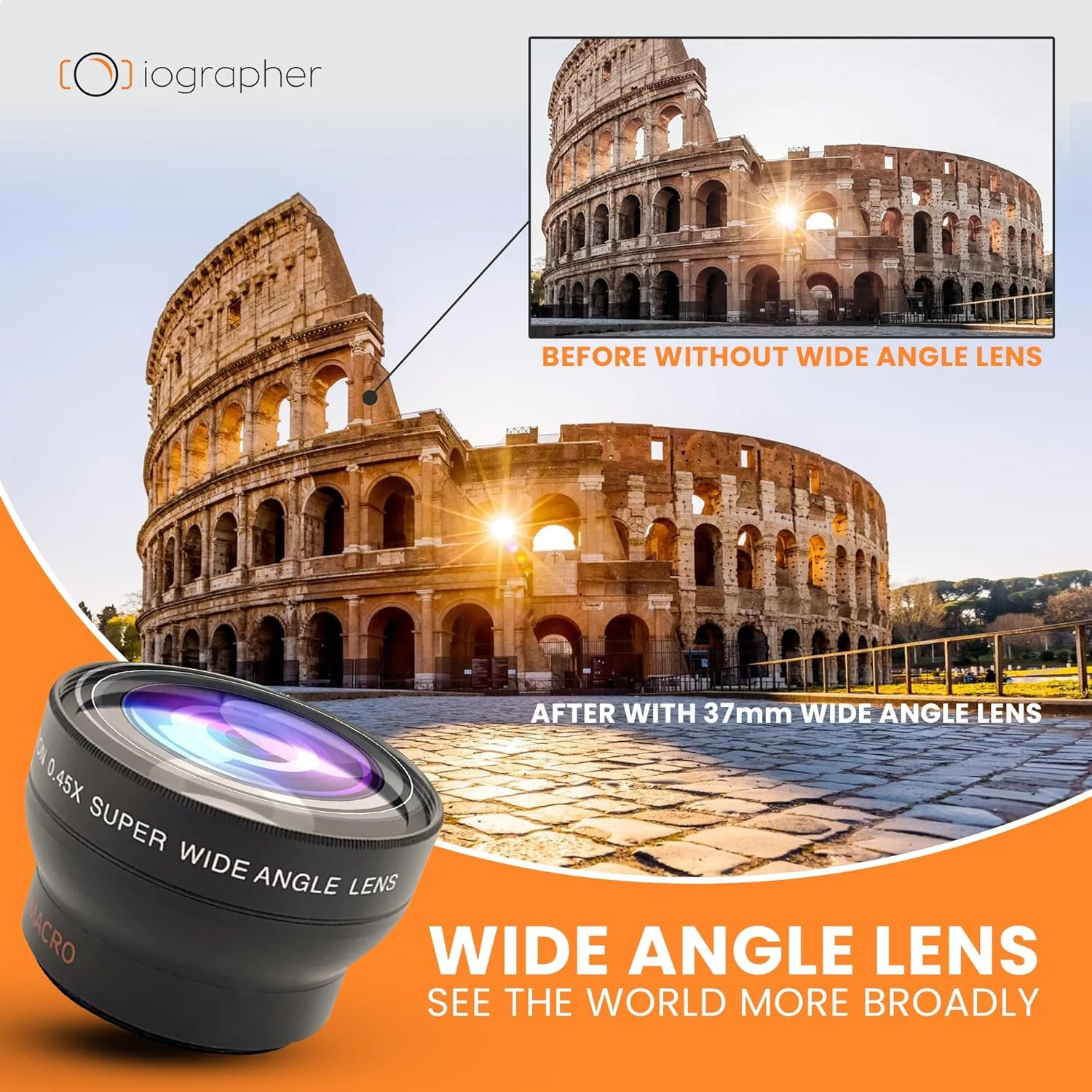 لنز زاویه باز iOgrapher 37 میلیمتری، قابل اتصال به هر قاب فیلمسازی یا مانت 37 میلیمتری برای ضبط ویدیوی با کیفیت بالا - شامل لنز ماکرو لنز زاویه باز iOgrapher 37 میلیمتری، قابل اتصال به هر قاب فیلمسازی یا مانت 37 میلیمتری برای ضبط ویدیوی با کیفیت بالا - شامل لنز ماکرو