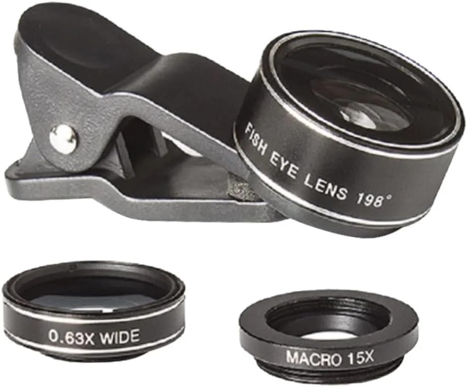 jojofuny لنز تلفن همراه 3 در 1، لنز دوربین تلفن، آویز تلفن، کمربند میکروفون Kawaii، سازمان دهنده کابل مسافرتی کوچک، لنز چشم ماهی زاویه باز USB با زاویه راست