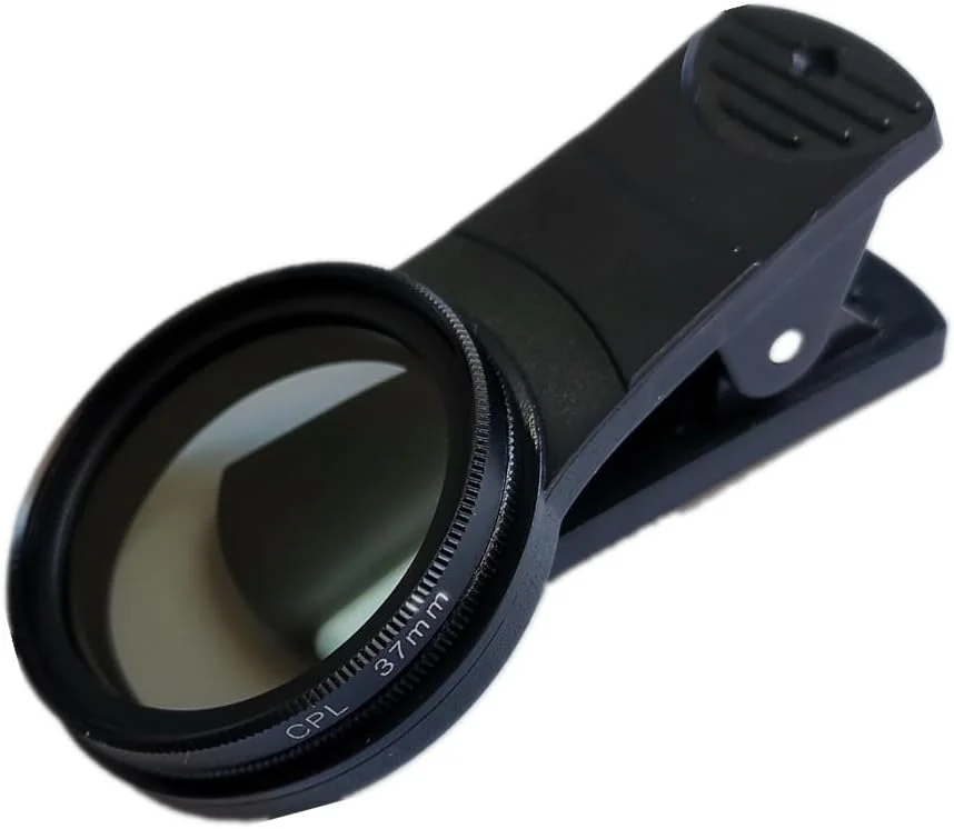 لنز دوربین گوشی 37 میلی‌متری CPL، فیلتر پلاریزه گیره‌ای CPL لنز موبایل، لنز دوربین تلفن همراه جهانی سازگار با اکثر مدل‌های تلفن همراه (مشکی)