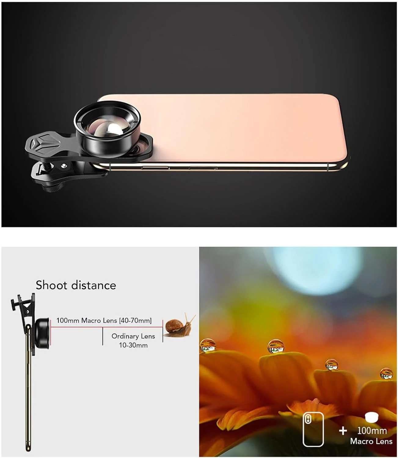 لنز ماکرو + زاویه باز برای تلفن، لنز دوربین تلفن زاویه باز 120 درجه + لنز ماکرو 10X، کیت لنز دوربین برای عکاسی با تلفن هوشمند لنز ماکرو + زاویه باز برای تلفن، لنز دوربین تلفن زاویه باز 120 درجه + لنز ماکرو 10X، کیت لنز دوربین برای عکاسی با تلفن هوشمند