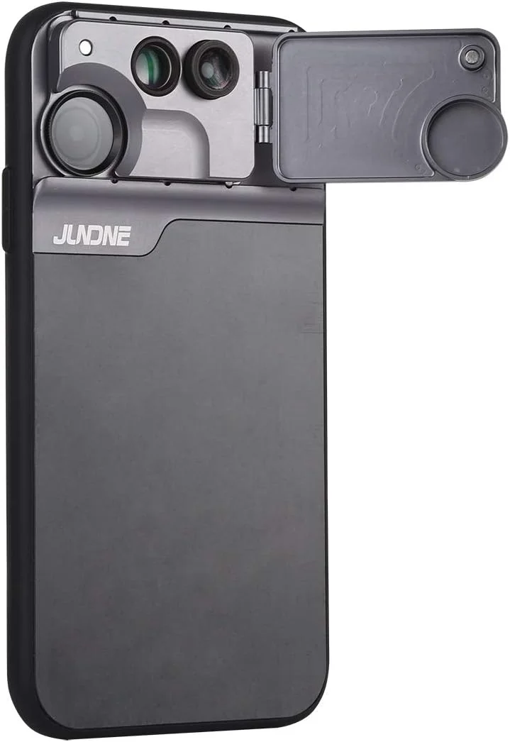 کیت لنز دوربین موبایل، لنز چشم ماهی 2 در 1، لنز ماکرو و لنز زاویه دید فوق عریض با گیره یونیورسال مشکی