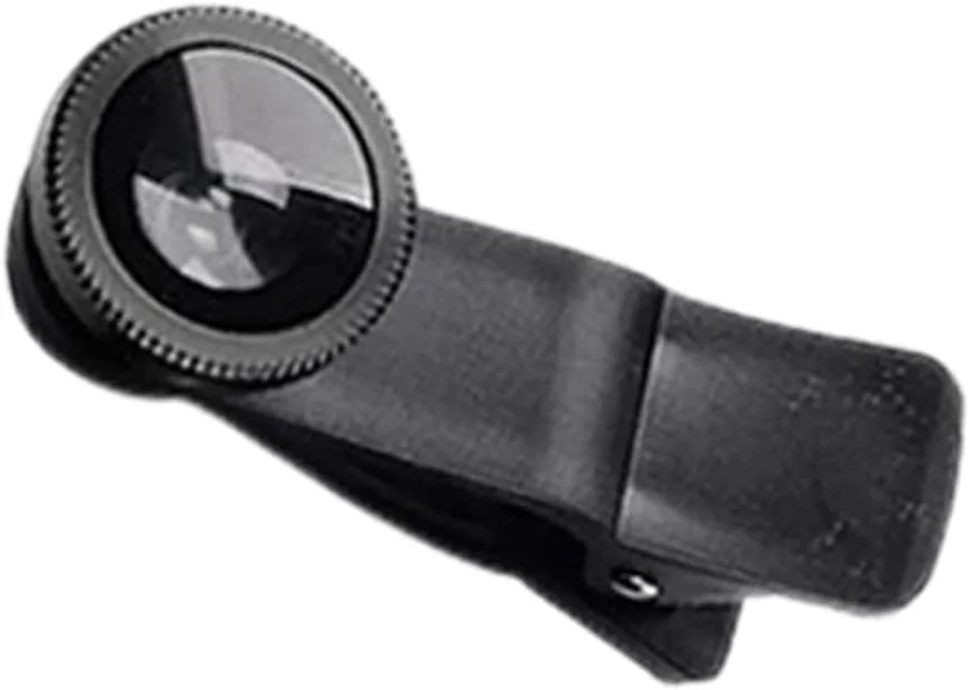 لنز موبایل، لنز چشم ماهی 3 در 1، لنزهای ماکرو واید انگل کلیپسی یونیورسال مشکی