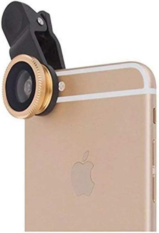 لنز دوربین موبایل، لنز چشم ماهی 3 در 1 برای اتصال گیره ای به گوشی هوشمند، خلاقانه و کاربردی