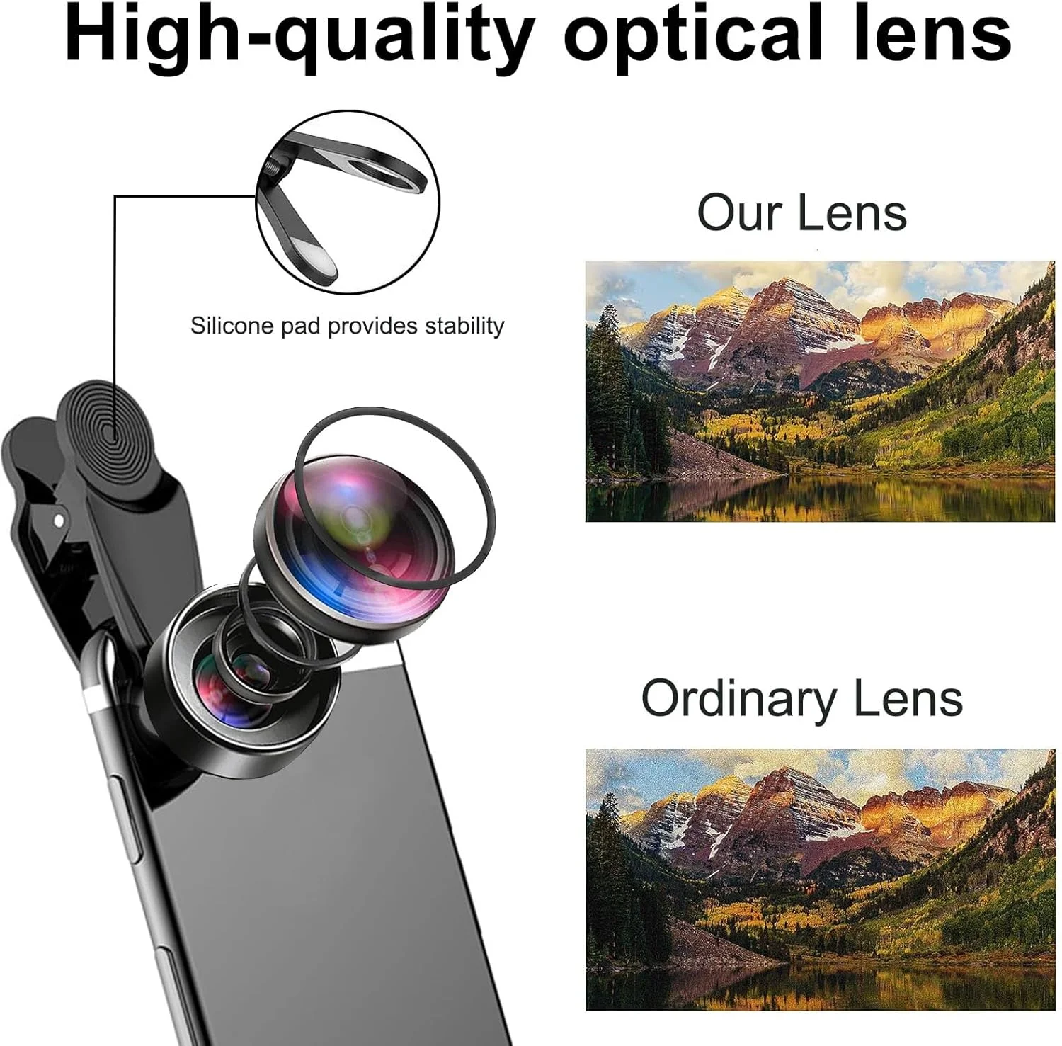 لنز دوربین موبایل 3 در 1، لنز چشم ماهی 210 درجه، زاویه دید عریض 120 درجه، لنز ماکرو 25X، لنز دوربین گیره ای جهانی موبایل برای اکثر تلفن های هوشمند لنز دوربین موبایل 3 در 1، لنز چشم ماهی 210 درجه، زاویه دید عریض 120 درجه، لنز ماکرو 25X، لنز دوربین گیره ای جهانی موبایل برای اکثر تلفن های هوشمند