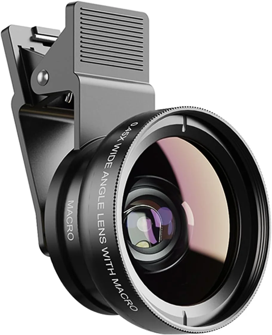 کیت لنز موبایل Morelian APL-0.45WM لنز زاویه دید فوق العاده عریض 0.45X و لنز سوپر ماکرو 12.5X لنزهای دوربین HD با گیره لنز سازگار با آیفون سامسونگ هواوی شیائومی و سایر گوشی های هوشمند