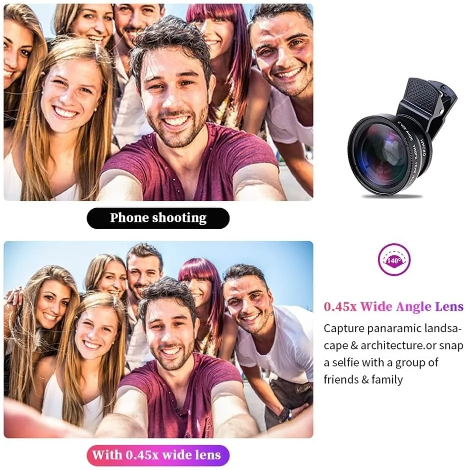 لنز دوربین گوشی NALACAL، لنز دوربین حرفه ای 2 در 1، کیت لنز کلیپسی جهانی تلفن همراه، لنز موبایل 37 میلی متری 0.45x زاویه دید فوق العاده عریض + لنز ماکرو HD برای همه تلفن های هوشمند لنز دوربین گوشی NALACAL، لنز دوربین حرفه ای 2 در 1، کیت لنز کلیپسی جهانی تلفن همراه، لنز موبایل 37 میلی متری 0.45x زاویه دید فوق العاده عریض + لنز ماکرو HD برای همه تلفن های هوشمند
