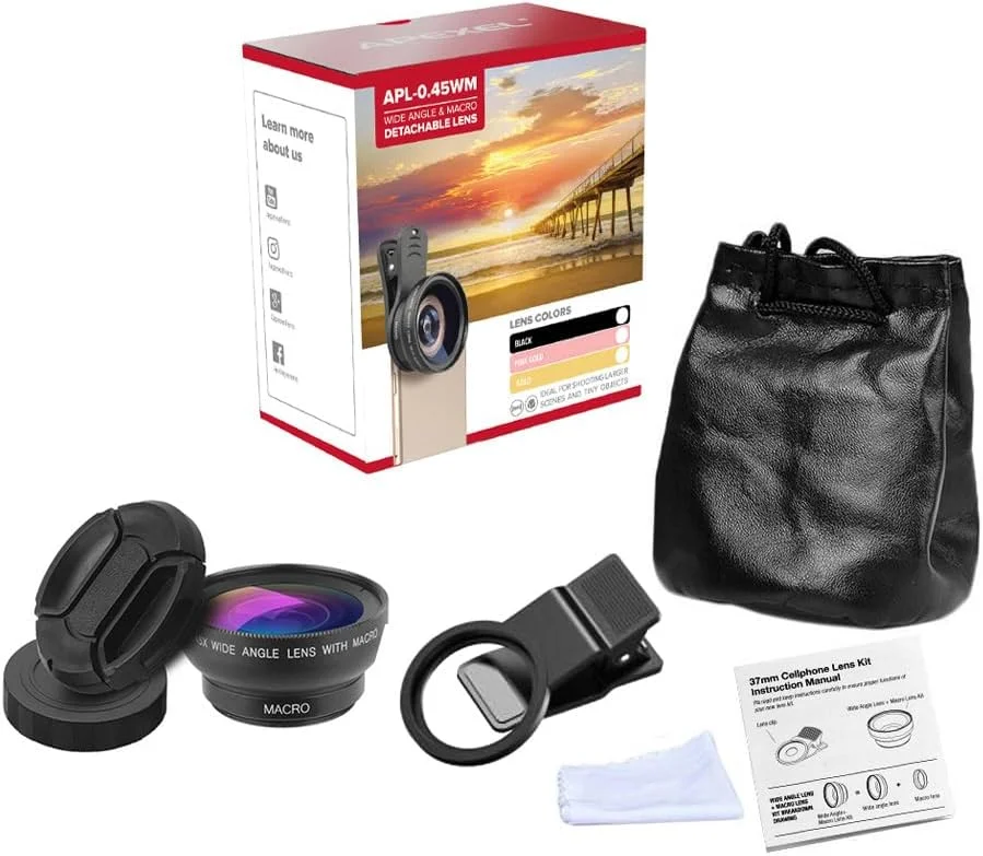 کیت لنز موبایل Morelian APL-0.45WM لنز زاویه دید فوق العاده عریض 0.45X و لنز سوپر ماکرو 12.5X لنزهای دوربین HD با گیره لنز سازگار با آیفون سامسونگ هواوی شیائومی و سایر گوشی های هوشمند کیت لنز موبایل Morelian APL-0.45WM لنز زاویه دید فوق العاده عریض 0.45X و لنز سوپر ماکرو 12.5X لنزهای دوربین HD با گیره لنز سازگار با آیفون سامسونگ هواوی شیائومی و سایر گوشی های هوشمند